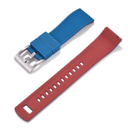 Nouveau bracelet de montre en Silicone Double couleurs personnalisé à dégagement rapide 20mm 22mm bracelet de montre doux Durable bracelets de montre de remplacement ceintures