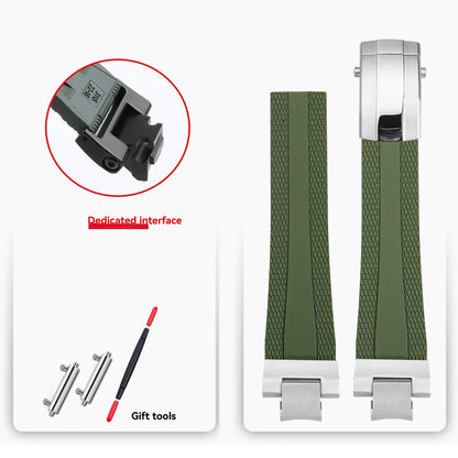 FKM rubber strap for Casio Steel Heart 4th generation 5657 GST-B400, men's quick-release modified fluororubber strap
