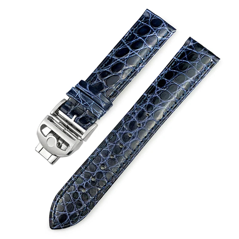 Cinturino di ricambio in vera pelle di alligatore americano per orologi IWC Big Pilot Mark 18 Portofino 19mm 20mm 21mm 22mm, cinturino in coccodrillo
