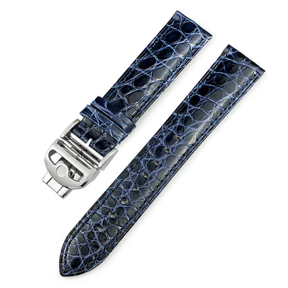 Cinturino di ricambio in vera pelle di alligatore americano per orologi IWC Big Pilot Mark 18 Portofino 19mm 20mm 21mm 22mm, cinturino in coccodrillo