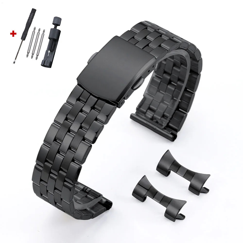 Bracelet de montre en acier inoxydable, 12mm 14mm 16mm 18mm 20mm 22mm 24mm, Bracelet métallique universel pour hommes et femmes, remplacement des sangles à boucle pliante