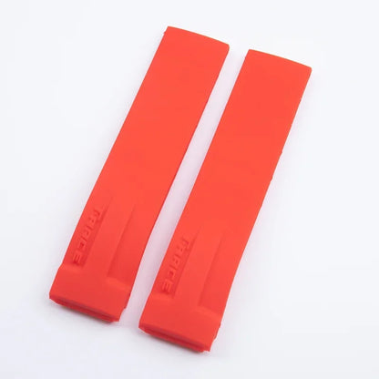 Cinturino per orologio in morbido silicone da 21mm per Tissot T048 T-Race T-Sports, fibbia pieghevole in acciaio inossidabile, rosso arancione