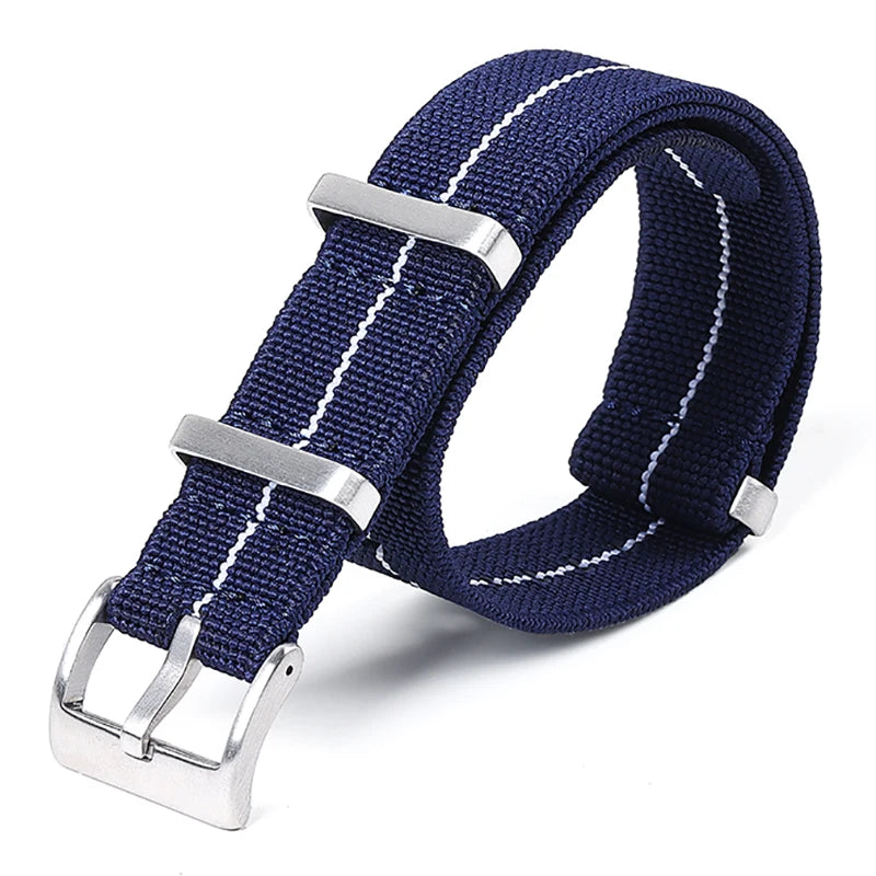 18/20/22mm Elastic Woven Nylon Watch Strap, Universal Breathable Comfortable Band for Omega Seiko IWC