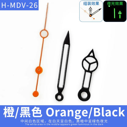 MDV-106 Luminous Watch Hands for Casio Marlin/Duro Miyota 2115 MDV 106, Black/Silver/Gold Watch Hands, Hour, Minute, Second