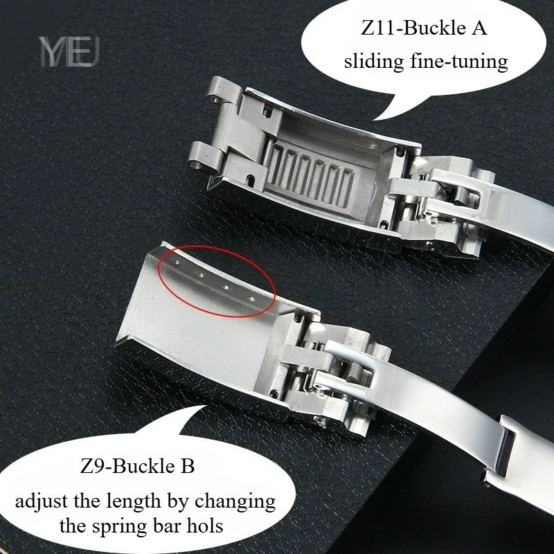 Original folding clasp in 904L stainless steel, for Rolex watch, frosted brushed silver, new Version Submariner 9x9 9x16mm