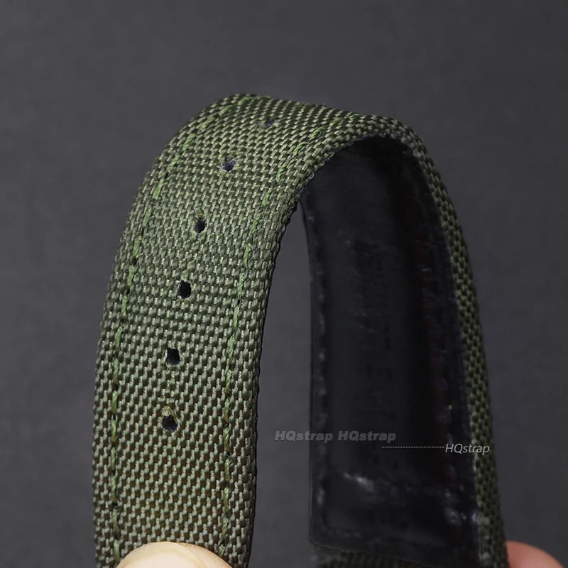 Cinturino per orologio IWC da pilota in tela di nylon, cinturino sportivo impermeabile, cinturino in vera pelle bovina, per uomo e donna, 20mm, 21mm, 22mm