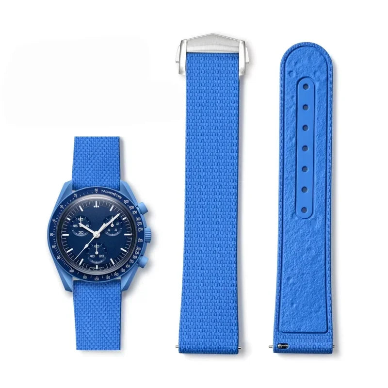 20mm Soft FKM Rubber Watch Strap, New, for Omega, Quick Release Bracelet for Seamaster, Waterproof Sports Watch Band
