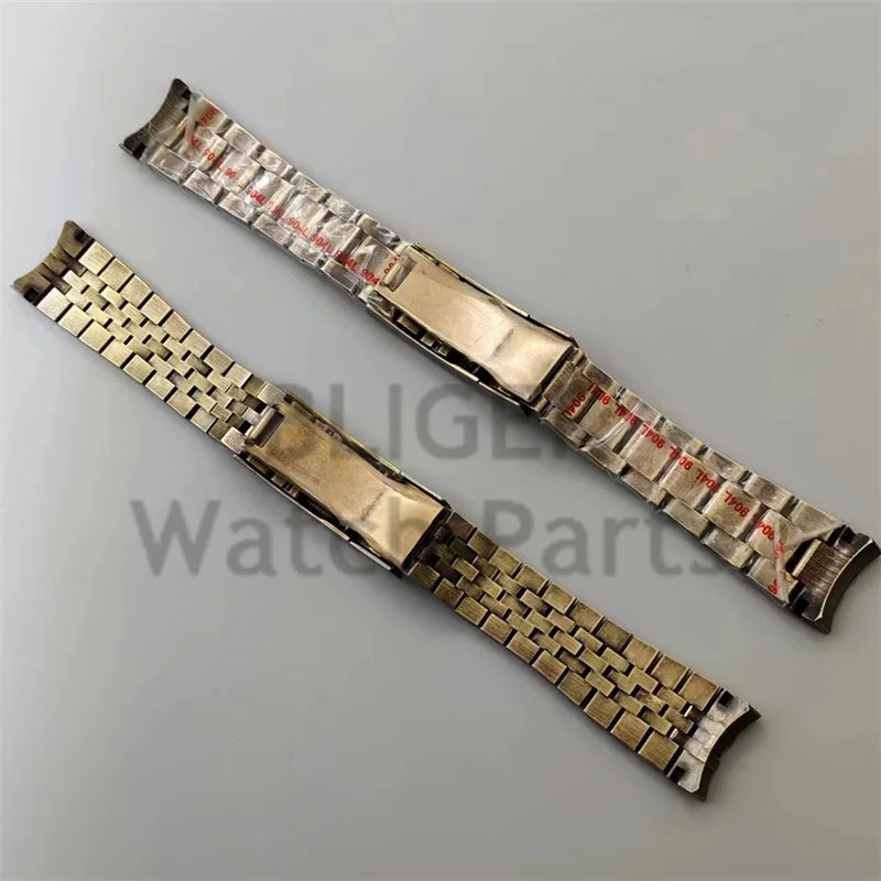 BLIGER-Cinturino per orologio da uomo in acciaio inossidabile 20mm 904L bronzo massiccio struttura pieghevole Jubilee, adatto per cassa da 40mm