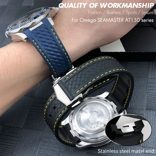 Bracelet de Montre FKM en Acier et Caoutchouc pour Omega Seam84Aqua Terra, Récepteur Ultra observateur, 150m, 19mm, 20mm, 21mm, Fluorubber