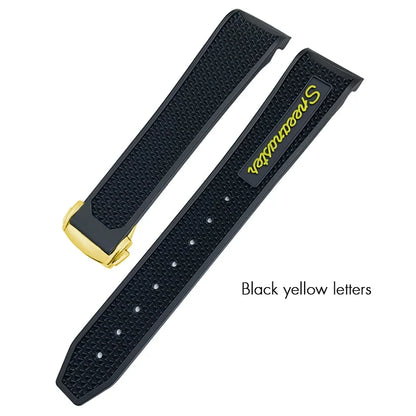 Bracelet de montre souple en caoutchouc et Silicone, 19mm 21mm 20mm, adapté à Omega Speedmaster 326, Seamaster 300, outils de Sport noirs