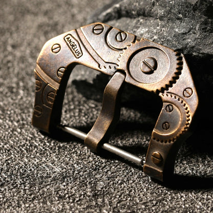 Cinturino per orologio da uomo in bronzo puro, bronzo antico vintage, marrone, cinturino in stile vintage, adatto al bronzo, 24mm
