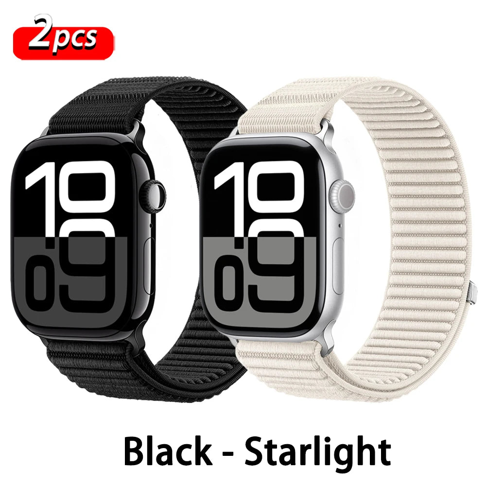 Correa deportiva de nailon con hebilla para Apple Watch de 46 mm 44 mm 40 mm 42 mm 45 mm 41 mm, correa para iWatch serie 11 SE 10 9 8 7 Ultra 3
