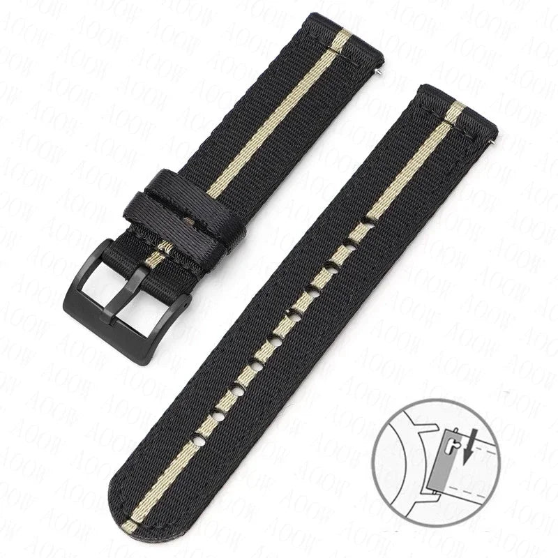 Bracelet en Nylon souple pour hommes et femmes, 18mm, 20mm, 22mm, 24mm, pour Omega Seamaster 007, toile à dégagement rapide, remplacement du bracelet de montre pour Seiko Casio