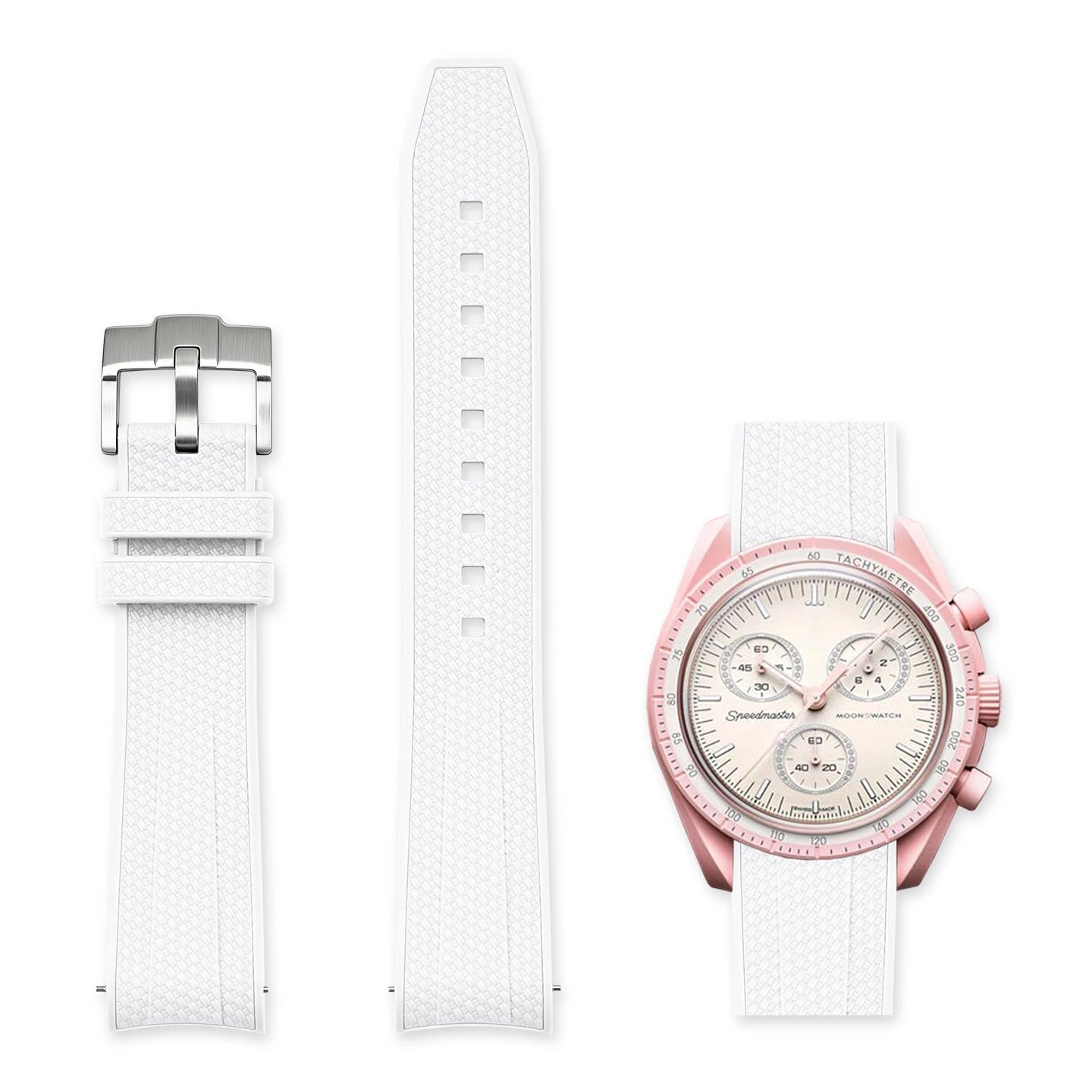 Cinturino per orologio a sgancio rapido per Omega x Swatch, cinturino curvo da 20mm, Speedmaster MoonSwatch Planet Snoopy, cinturino in gomma