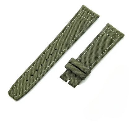 Cinturino per orologio in tela di nylon, 20 mm 21 mm 22 mm, per orologio da pilota IWC Portugal PORTOFINO, cinturino in tessuto, fibbia pieghevole, cinturino in pelle bovina