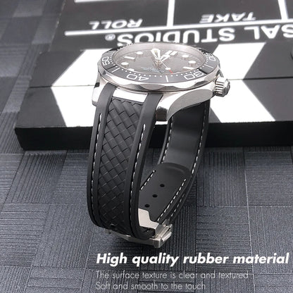 Bracelet de montre en caoutchouc de Silicone, 19mm 20mm, pour Omega Seamaster AQUA TERRA AT150 Ultra léger 8900, boucle de déploiement Premium