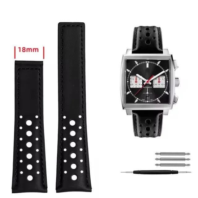 Bracelet montre 22mm Rallye en cuir véritable - Boucle Déployante Universel