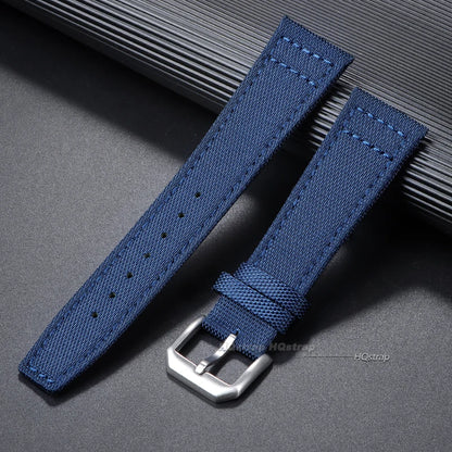 Cinturino per orologio IWC da pilota in tela di nylon, cinturino sportivo impermeabile, cinturino in vera pelle bovina, per uomo e donna, 20mm, 21mm, 22mm
