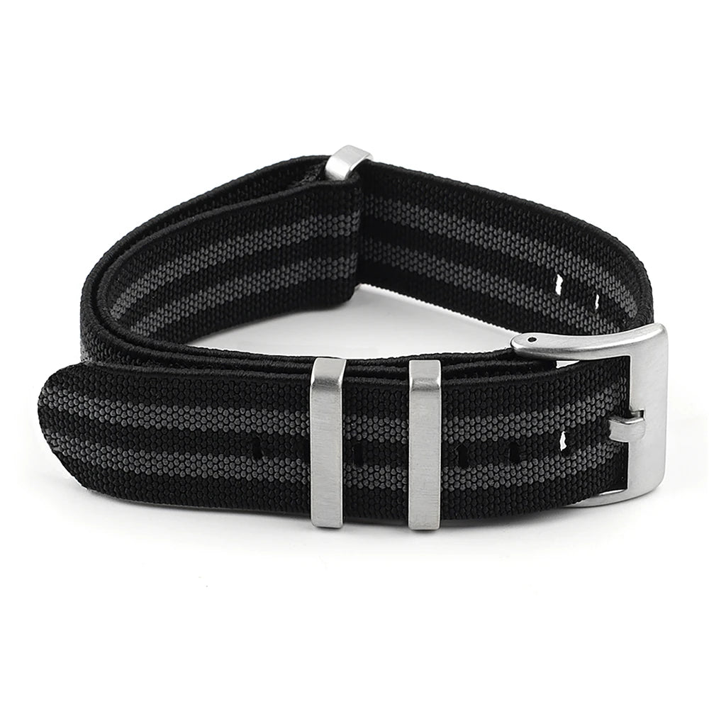 Premium Quality Nylon Watch Strap, 18mm 20mm 22mm, Black, Green, Khaki, Grey, Elastic, Replacement Bracelet for Men