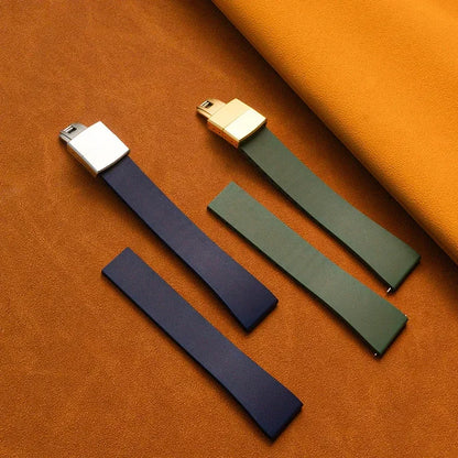 Nuovo design CTS Cinturino per orologio in gomma fluorocarbonica da 18 mm, 20 mm, 22 mm, 21 mm con fibbia a farfalla a sgancio rapido, cinturino in FKM da tagliare su misura