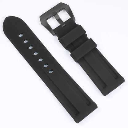 Bracelet de montre universel en silicone 20-26 mm noir jaune bleu vert rouge en caoutchouc pour Panerai Seiko Casio Huawei Samsung