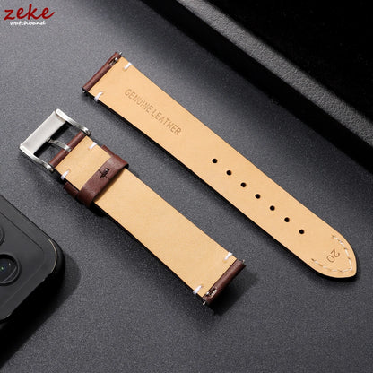 Bracelet de montre en cuir de veau véritable, à dégagement rapide, 12/14/16/18/20/22/24mm, accessoires universels pour hommes et femmes