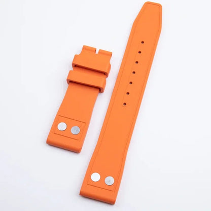 Universal Fluoro Rubber Watch Strap, 20mm 22mm, Universal Accessories for Tudor Black Bay GMT Pelagos Strap, Rivet Style, FKM Rubber Strap
