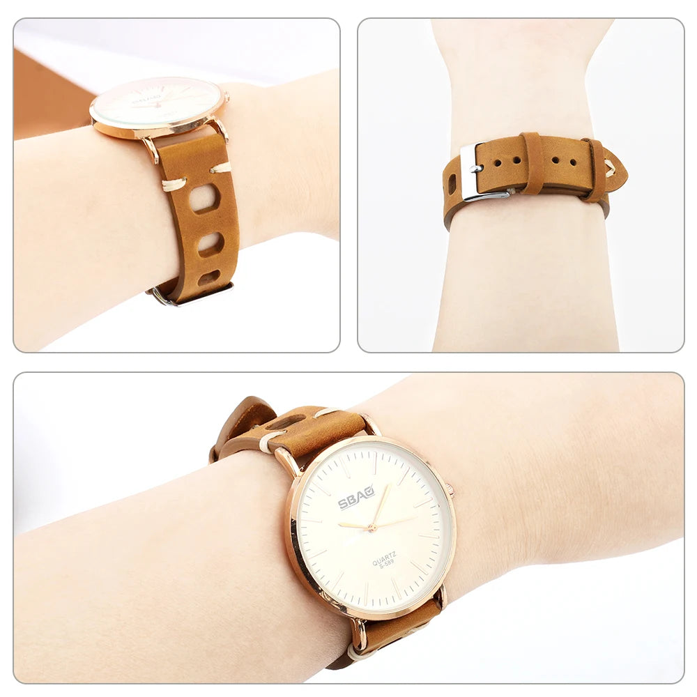 Men's Retro Crazy Horse Leather Watch Strap, 18mm 19mm 20mm 21mm 22mm, Three-Hole, Quick Release