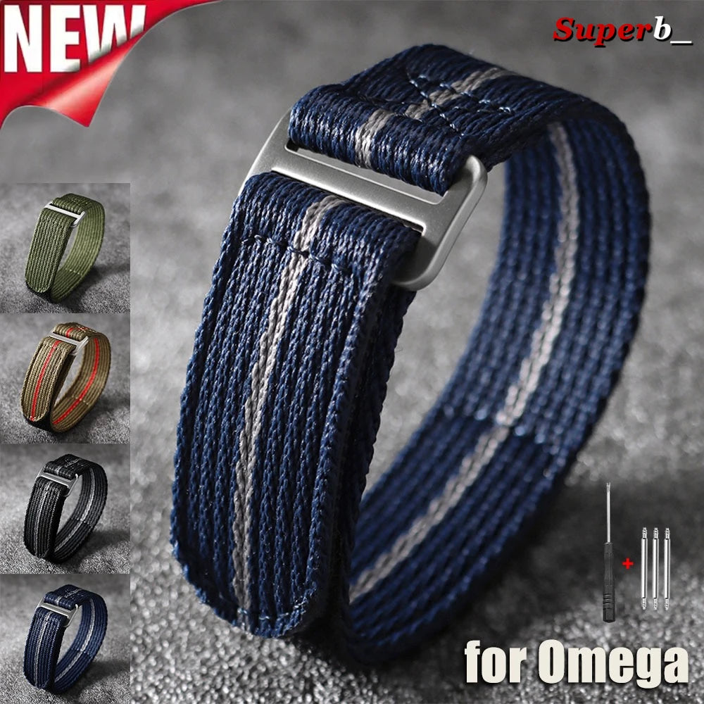 Bracelet de montre en tissu nylon 20 mm 22 mm, bracelet de sport universel, bracelet en toile pour Rolex, bracelet de remplacement en toile pour Tudor