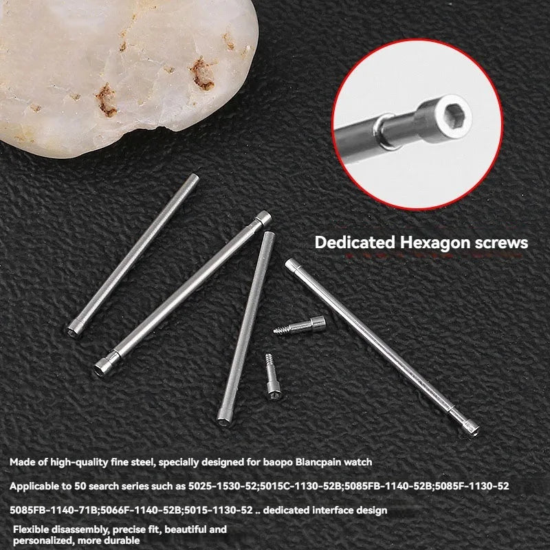 Perno di fissaggio a vite da 22 mm e 23 mm per cinturino Blancpain 5015 5050, attacco esagonale, accessorio con perno in acciaio.
