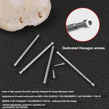 Perno di fissaggio a vite da 22 mm e 23 mm per cinturino Blancpain 5015 5050, attacco esagonale, accessorio con perno in acciaio.
