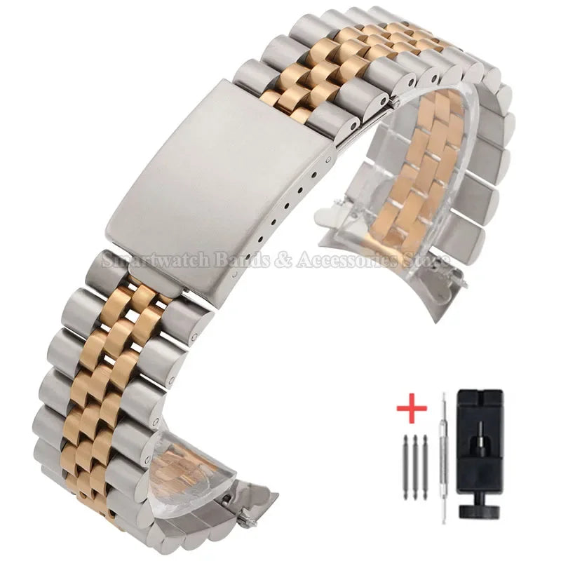 Bracelet de montre en métal à extrémité incurvée, 13/17/18/19/20/21/22mm, pour Rolex pour DATEJUST, Bracelet de luxe pour hommes jubilé