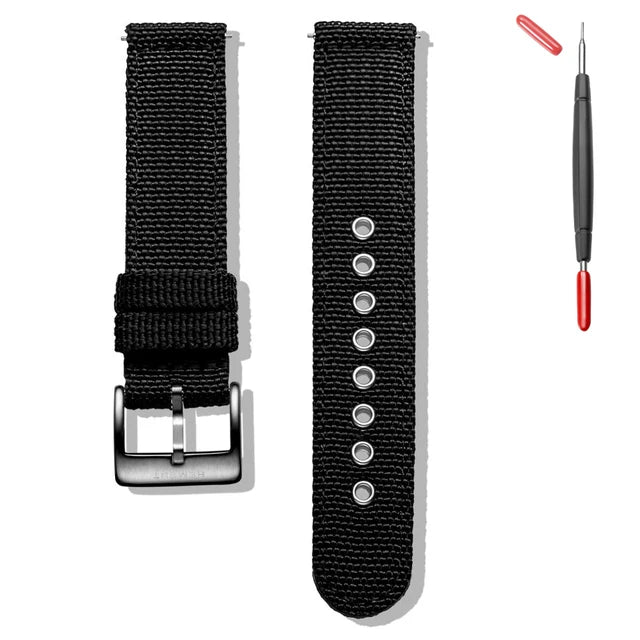 Hemsut - Breathable Waterproof Military Watch Straps, Nylon Watch Bands, Quick Release Movement, High Quality, 18mm, 20mm, 22mm, 24mm