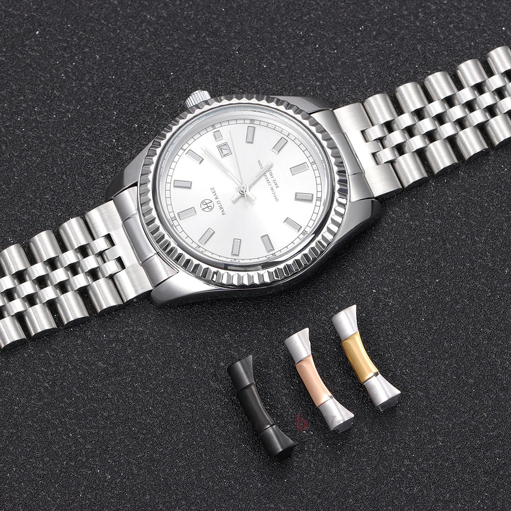 Bracelet de montre en acier inoxydable à extrémité incurvée, lien d'extrémité, connexion sans couture, Rolex, Submariner, DayRequiRubber, 20mm, 2 pièces