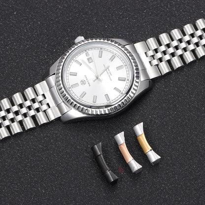 Bracelet de montre en acier inoxydable à extrémité incurvée, lien d'extrémité, connexion sans couture, Rolex, Submariner, DayRequiRubber, 20mm, 2 pièces