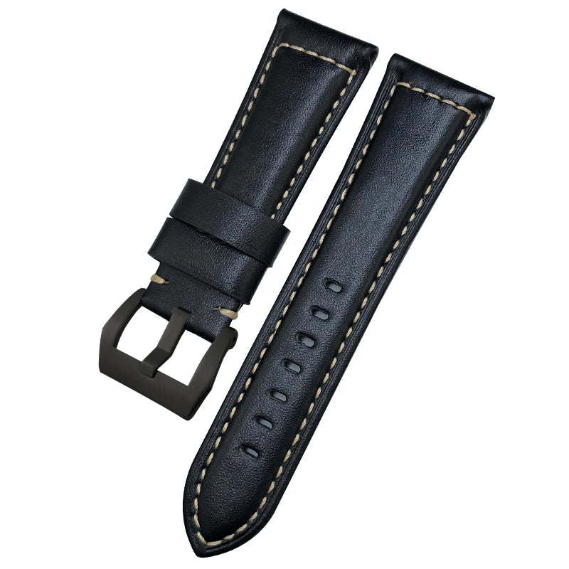 Bracelet de montre en cuir véritable, 24mm 26mm, pour Panerai LUMINOR PAM111 PAM 441, Style rétro, fait à la main
