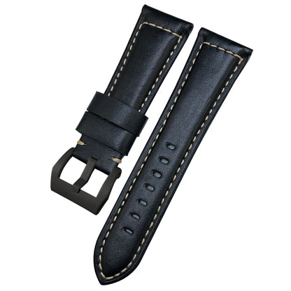 Bracelet de montre en cuir véritable, 24mm 26mm, pour Panerai LUMINOR PAM111 PAM 441, Style rétro, fait à la main