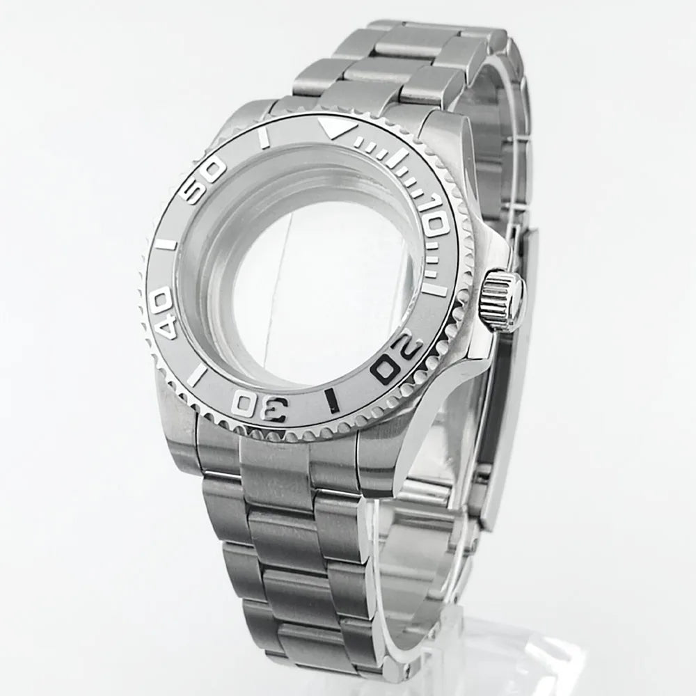    40.5mm sous-montre verre saphir boîtier en métal ajustement NH35/36/38 mouvement ajustement 28.5mm cadran pièces de montre accessoires boîte de montre bande