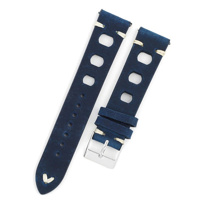 Men's Retro Crazy Horse Leather Watch Strap, 18mm 19mm 20mm 21mm 22mm, Three-Hole, Quick Release