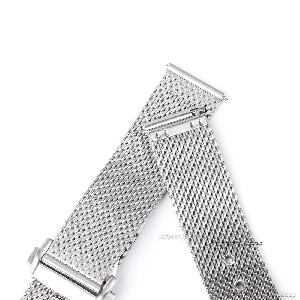 Bracelet en maille milanaise 22 20mm, pour Omega 007, en acier inoxydable, pour Seamaster 300, fermoir pliant Original, Bracelet d'affaires