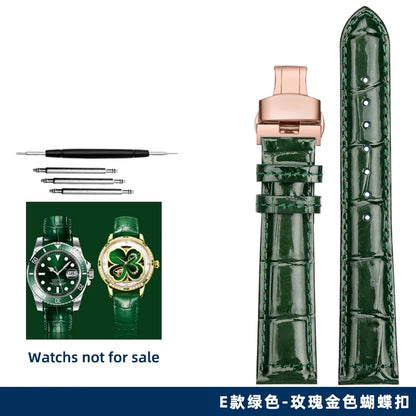 Green butterfly watch strap, 12mm, 14mm, 16mm, 18mm, 20mm, 22mm, high quality, casual, business, watch strap, watch accessories