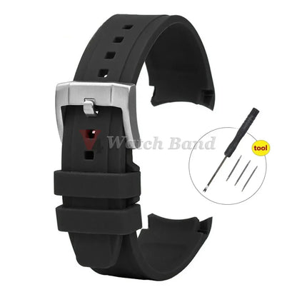 Cinturino per orologio MoonSwatch in silicone con estremità curva per Citizen 20mm 22mm, cinturino sportivo in gomma ad arco per cinturini curvi Rolex