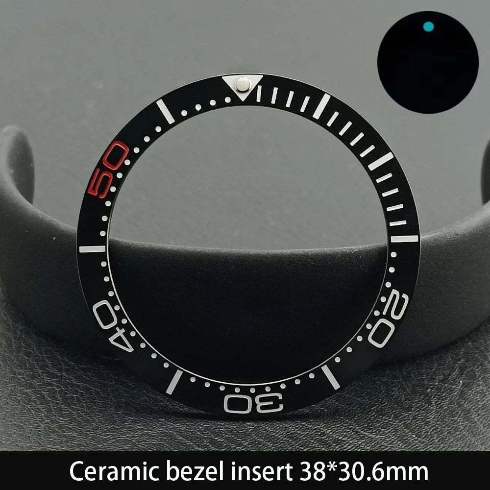 38mm x 30.6mm Sloped Ceramic Bezel GMT and Diving Watch Insert for 40mm Men's Watch Replacement Watch Bezel Inserts