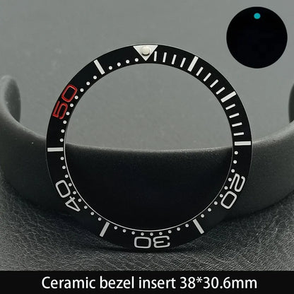 38mm x 30.6mm Sloped Ceramic Bezel GMT and Diving Watch Insert for 40mm Men's Watch Replacement Watch Bezel Inserts