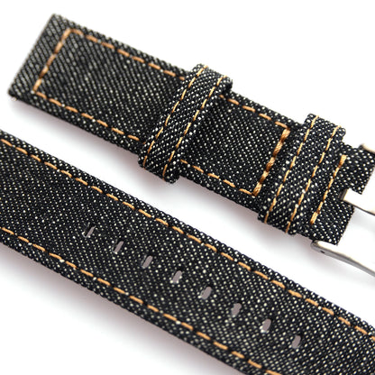 22mm Denim hommes bracelet de montre à dégagement rapide bleu vintage toile coton Jeans Denim bracelets de montre