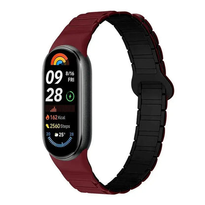Magnetic Silicone Strap for Xiaomi Mi Band 10 9 8, Replacement Smart Bracelet, Silicone Sports Strap