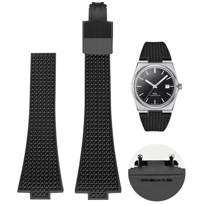 CTS Rubber strap for TISSOT PRX Powermatic 35mm 40mm 11mm 12mm Quick Release Spring Bar Watch Straps FKM Black Navy