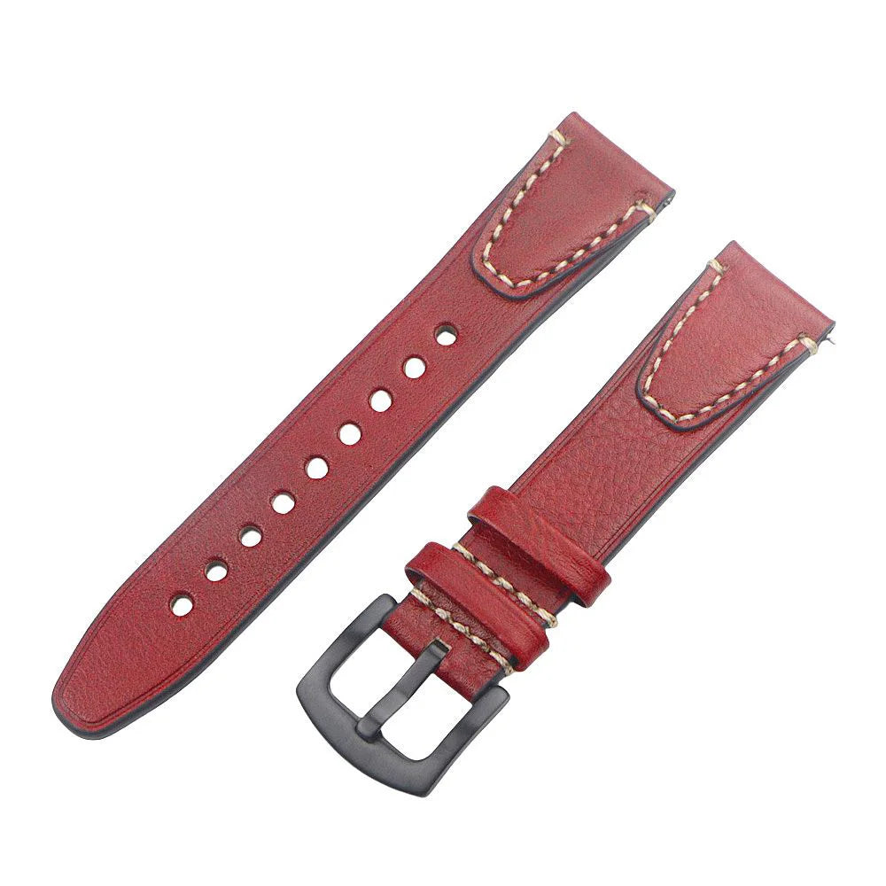 Cinturino per orologio in pelle retrò fatto a mano, cinturino a sgancio rapido, struttura in acciaio inossidabile, 18mm, 20mm, 22mm