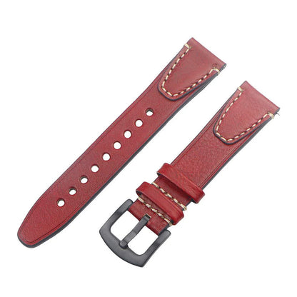 Cinturino per orologio in pelle retrò fatto a mano, cinturino a sgancio rapido, struttura in acciaio inossidabile, 18mm, 20mm, 22mm