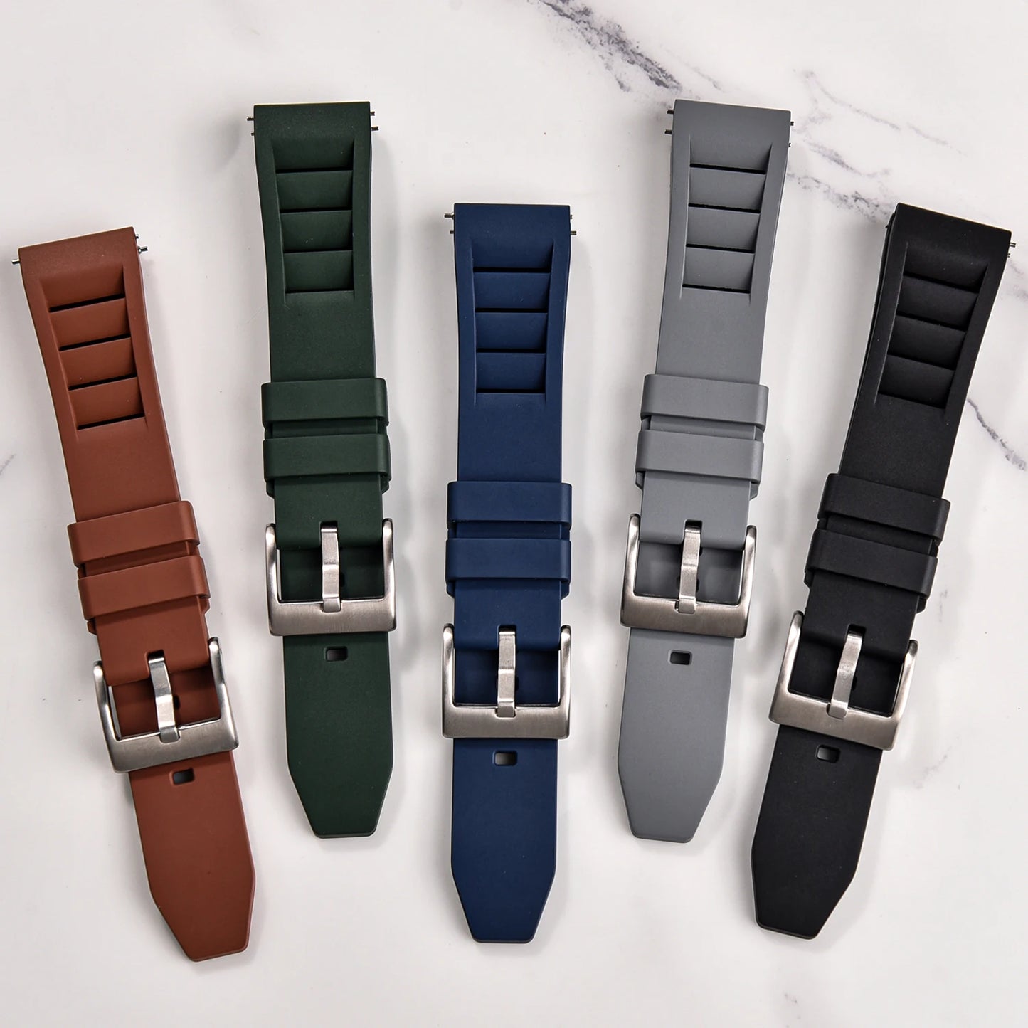 Bracelet de montre en caoutchouc fluoré FKM de qualité supérieure, à dégagement rapide, 20 mm 22 mm, bracelet de plongée souple et étanche, bracelet de remplacement pour montre